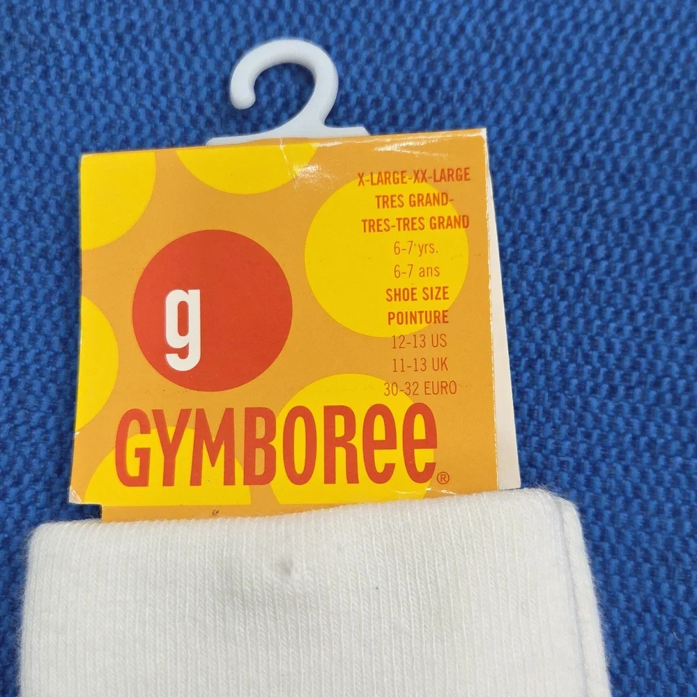 NWT Vintage Gymboree Size 6-7 Firecracker 2003 White Socks
